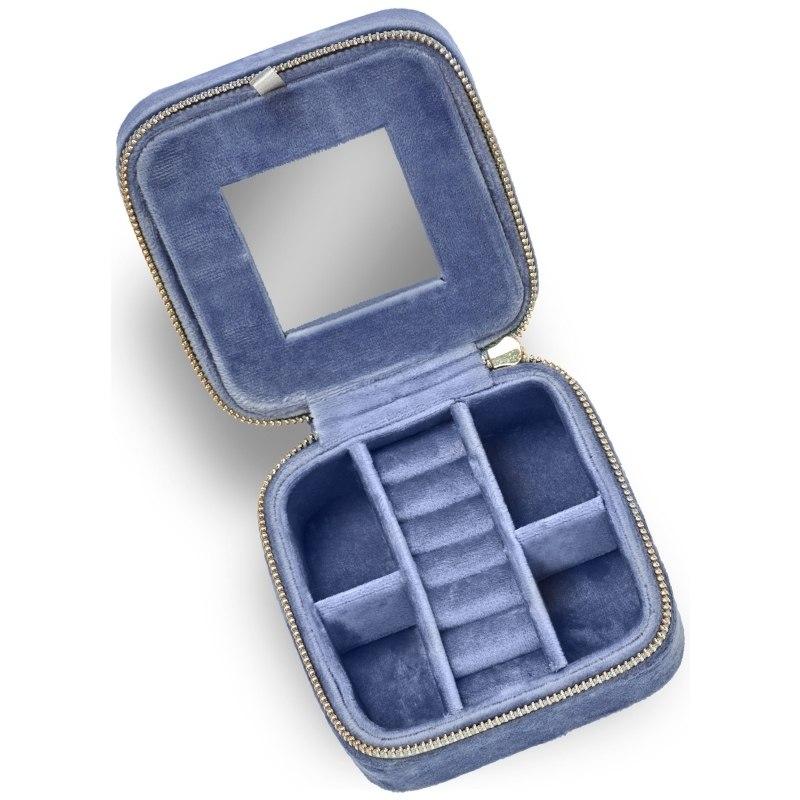 Gillian Jones Jewellery Box Velour   Blue 11067