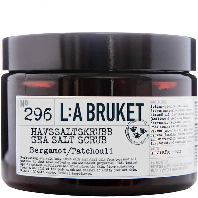 :  Bruket 296 Sea Salt Scrub Bergamot Patchouli 420 Gr