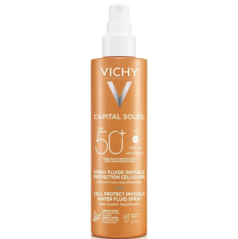 Vichy Capital Soleil Cell Protect Invisible Water Fluid Spray Spf 50  200 Ml